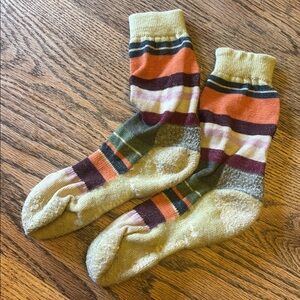 Smartwool ankle socks striped targeted full cushion green orange Merino wool W M